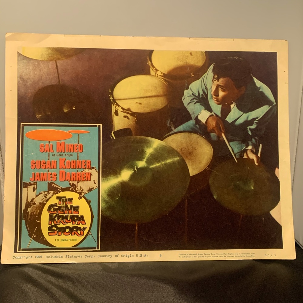 1959 “Gene Krupa Story” lobby card size original movie poster